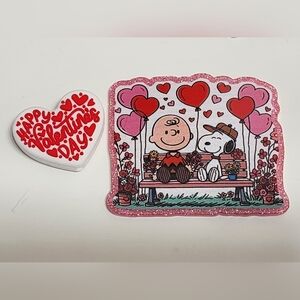 Flatback Sno Valentine Focal Bead Pink Crafts Keychain‎ Bag Clip Badge Magnet